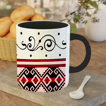 Chillaao Embroidery folk Inner Color Black Mug