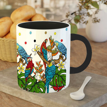 Chillaao Macaw Parrot Inner Color Black Mug