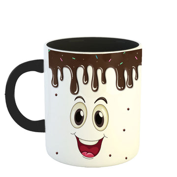 Chillaao Chocolate Drop with Smile Inner Color Black Mug