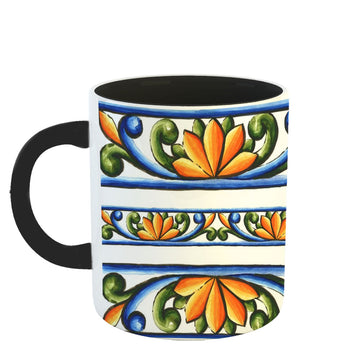 Chillaao Floral Patterns Inner Color Black Mug