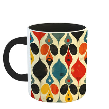 Chillaao Abstract Geometric Pattern Inner Color Black Mug