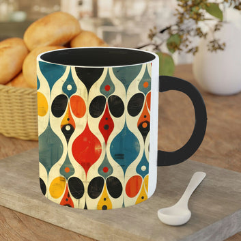 Chillaao Abstract Geometric Pattern Inner Color Black Mug