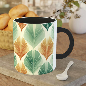 Chillaao Nature Multicolor Leaf  Inner Color Black Mug