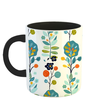 Chillaao Whimsical seamless pattern Inner Color Black Mug