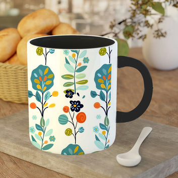 Chillaao Whimsical seamless pattern Inner Color Black Mug