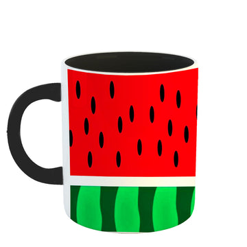 Chillaao water melon pattern Inner Color Black Mug