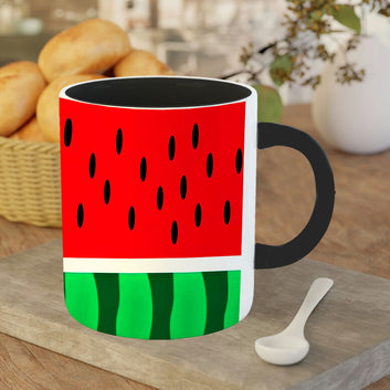 Chillaao water melon pattern Inner Color Black Mug
