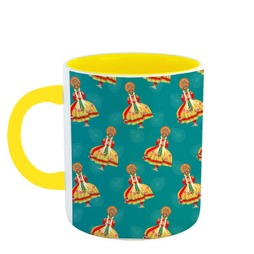 Chillaao kathakali dance pattern  Yellow Mug
