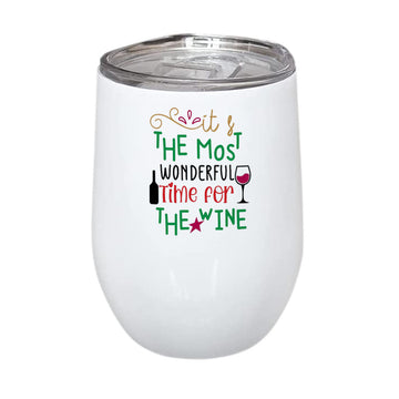 The Most Wonderful Time Stainless Steel Wine Mug 350ml(12oz)