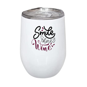 Smile There's Wine Stainless Steel Wine Mug 350ml(12oz)