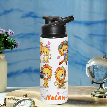Chillaao Personalized BB8 _ Set of Cute Cartoon Lions  Sipper Bottle