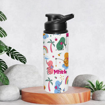 Chillaao Personalized BB8 _ Cute Elephant Seamless Pattern Sipper Bottle