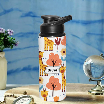 Chillaao Personalized BB8 _ Cartoon Giraffe and Flower Sipper Bottle