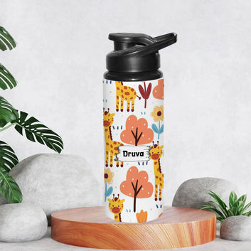 Chillaao Personalized BB8 _ Cartoon Giraffe and Flower Sipper Bottle