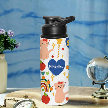 Chillaao Personalized BB8 _ Hand Drawing cat for kids wallpaper Sipper Bottle