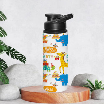 Chillaao Personalized BB8 _ Happy Birthday Animal Bear Celebrate Birthday Sipper Bottle