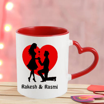 Chillaao Personalized One Love One Heart Heart Handle Mug
