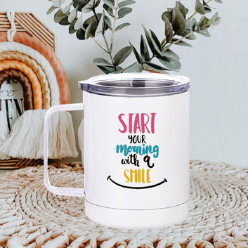 Start Your Morning With Smile Stainless Steel Mug ( Yeti Mug ) 350ml(12oz)