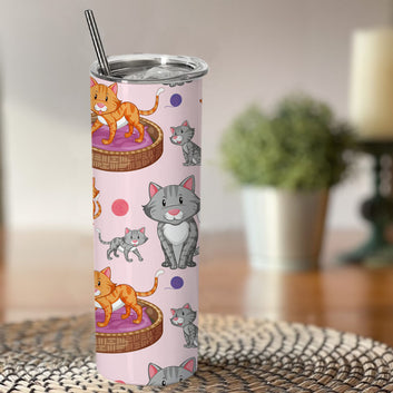 Chillaao smiling cat  skinny tumblers