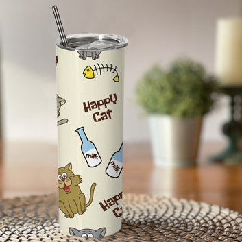 Chillaao happy cat food  skinny tumblers