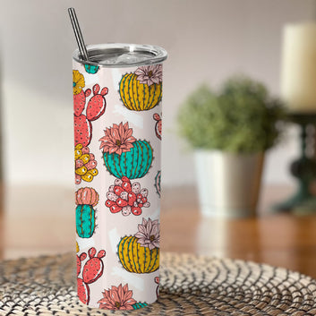 Chillaao colorful cactus  skinny tumblers