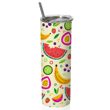 Chillaao creative colorful fruity pattern skinny tumblers