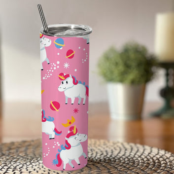 Chillaao unicorn pattern skinny tumblers