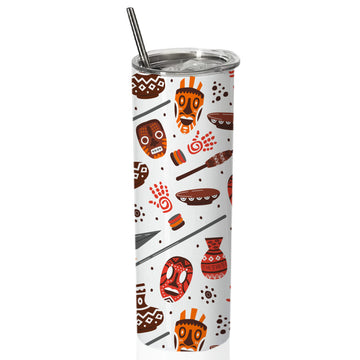 Chillaao  pattern with african ethnic elements  skinny tumblers