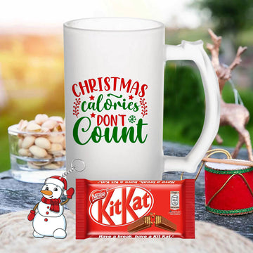 Chillaao Christmas Calories don't count Beer Mug