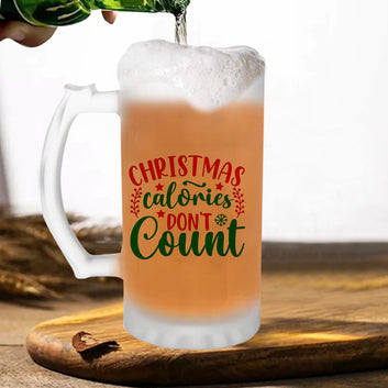 Chillaao Christmas Calories don't count Beer Mug