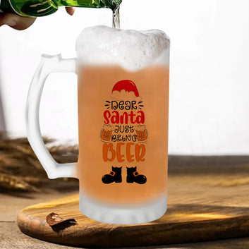 Chillaao Dear Santa just bring wine Beer Mug