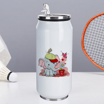 Chillaao Cute Elephant With Butterfly Coke Can