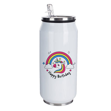 Chillaao Unicorn Happy Birthday Coke Can