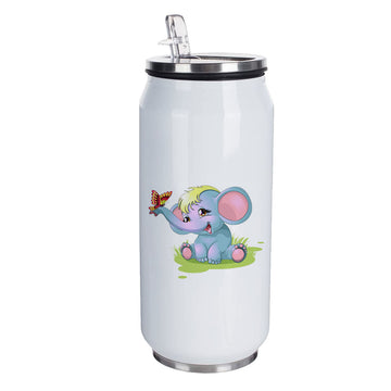 Chillaao Cute Elephant with Butterfly Coke Can