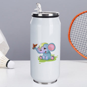 Chillaao Cute Elephant with Butterfly Coke Can