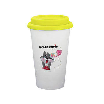 Chillaao Hello Cutie Ceramic Tumbler Yellow Lid