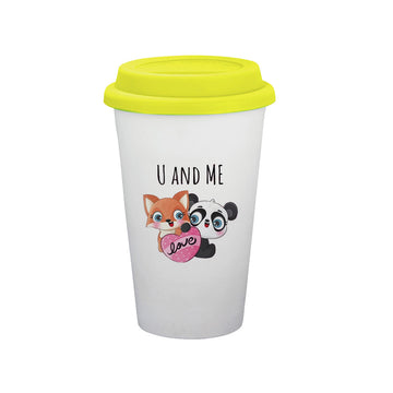Chillaao U And  Me Ceramic Tumbler Yellow Lid