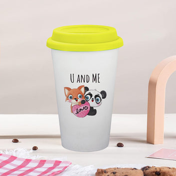 Chillaao U And  Me Ceramic Tumbler Yellow Lid