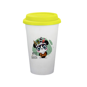 Chillaao Wild Panda Ceramic Tumbler Yellow Lid