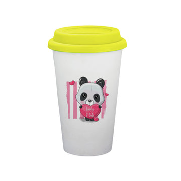 Chillaao Lovely & Cute Ceramic Tumbler Yellow Lid
