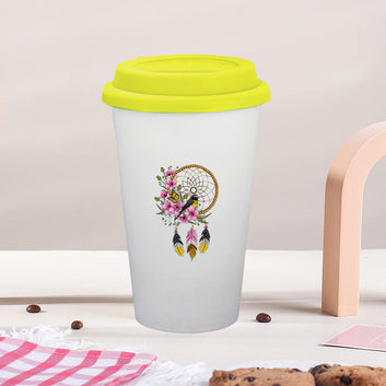 Chillaao Dream Catcher Ceramic Tumbler Yellow Lid
