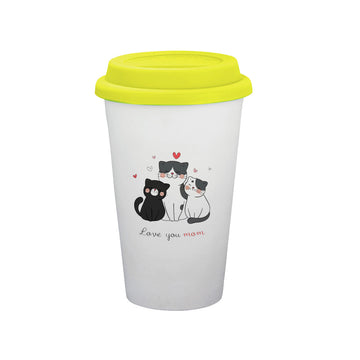 Chillaao Love You Mom Ceramic Tumbler Yellow Lid