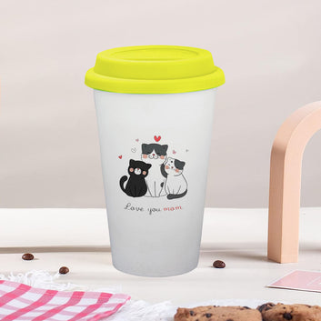 Chillaao Love You Mom Ceramic Tumbler Yellow Lid