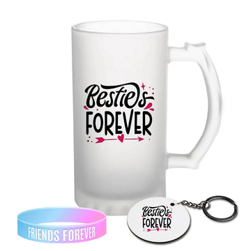 Chillaao Besties Forever Golden Frosted Beer Mug