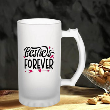 Chillaao Besties Forever Golden Frosted Beer Mug