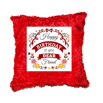 Chillaao Happy Birthday To You  Dear Friend Fur Pillow