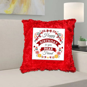 Chillaao Happy Birthday To You  Dear Friend Fur Pillow