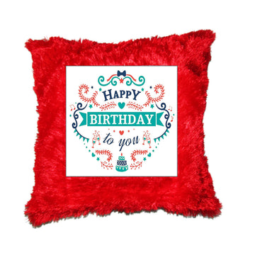 Chillaao Happy Birthday To You Fur Pillow