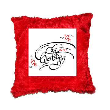 Chillaao Happy Wedding Anniversary Fur Pillow