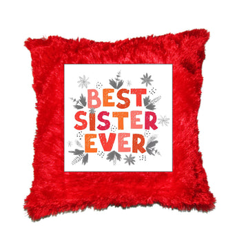 Chillaao Best Sister Ever Fur Pillow